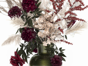 luxury bouquet of reeds pampas grass and dried flowers 235 3D Model