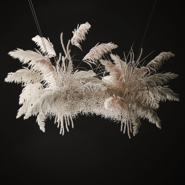Hanging decor of their dried pampas grass 237 3D Model .c4d .max .obj .3ds .fbx .stl .blend 