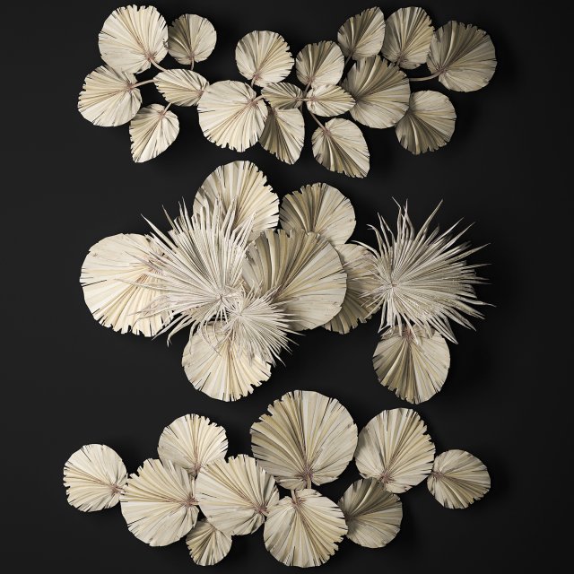 Wall panel made of dry palm leaves 238 Model 3D .c4d .max .obj .3ds .fbx .stl .blend 