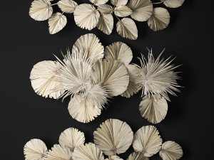 Wall panel made of dry palm leaves 238 3D Model