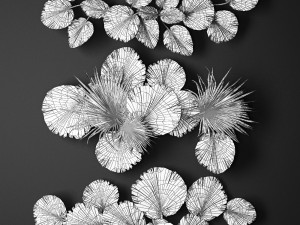 Wall panel made of dry palm leaves 238 Model 3D