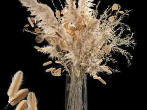 Luxury bouquet of reeds pampas grass and dried flowers 234 3D Models