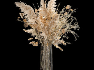 Luxury bouquet of reeds pampas grass and dried flowers 234 Modello 3D