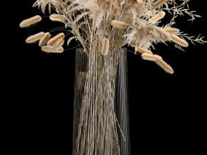 Luxury bouquet of reeds pampas grass and dried flowers 234 Modello 3D