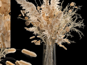 Luxury bouquet of reeds pampas grass and dried flowers 234 Modello 3D
