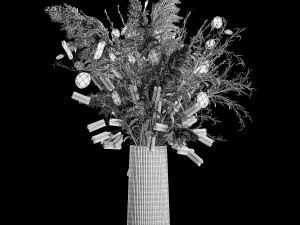 Luxury bouquet of reeds pampas grass and dried flowers 234 Modello 3D