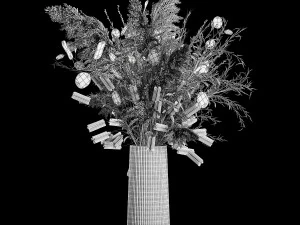 Luxury bouquet of reeds pampas grass and dried flowers 234 3D Model