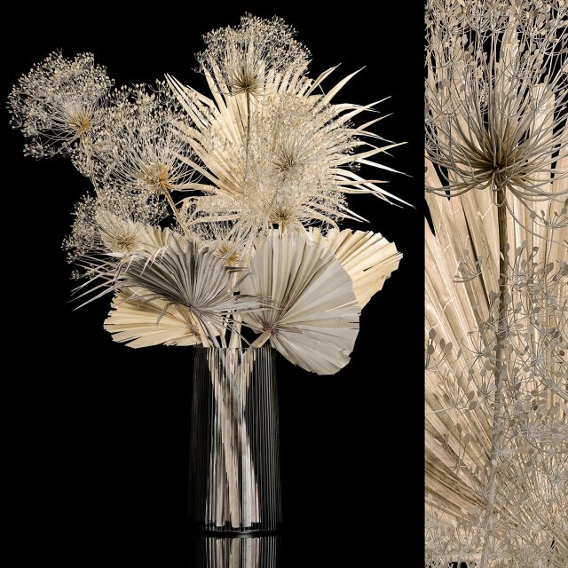 Bouquet Of Dry Palm Leaves And Hogweed 240 3D Model .c4d .max .obj .3ds .fbx .stl .blend 