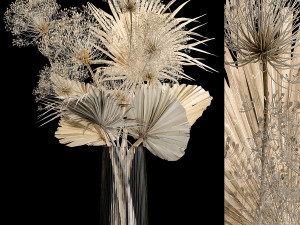 Bouquet Of Dry Palm Leaves And Hogweed 240 3D Models