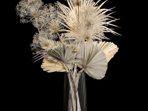 Bouquet Of Dry Palm Leaves And Hogweed 240 3D Model
