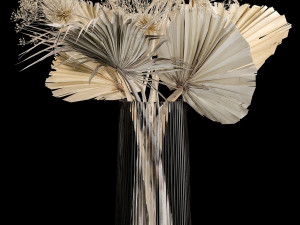 Bouquet Of Dry Palm Leaves And Hogweed 240 3D Model