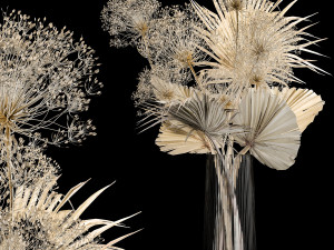Bouquet Of Dry Palm Leaves And Hogweed 240 3D Model