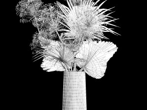 Bouquet Of Dry Palm Leaves And Hogweed 240 3D Model