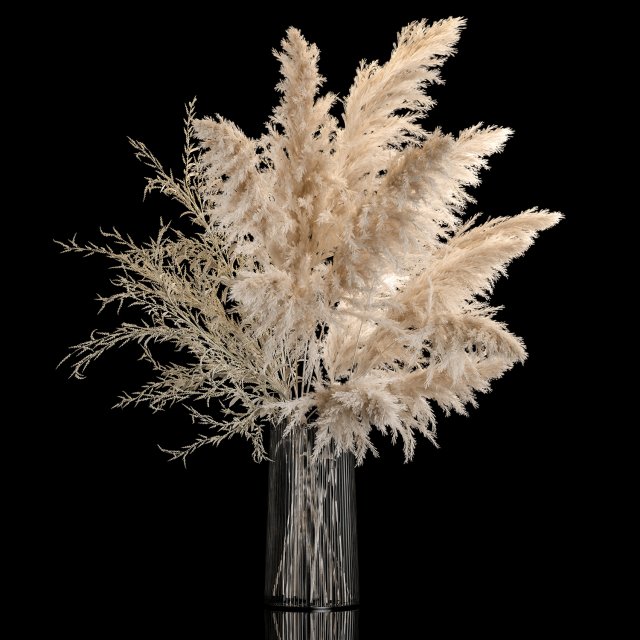 Bouquet Of Pampas Grass In A Vase Dried Flowers 3Dモデル .c4d .max .obj .3ds .fbx .stl .blend
