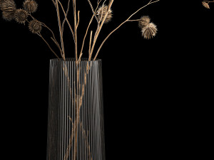 Bouquet of dried flowers from thorn and eucalyptus branches Modelo 3D