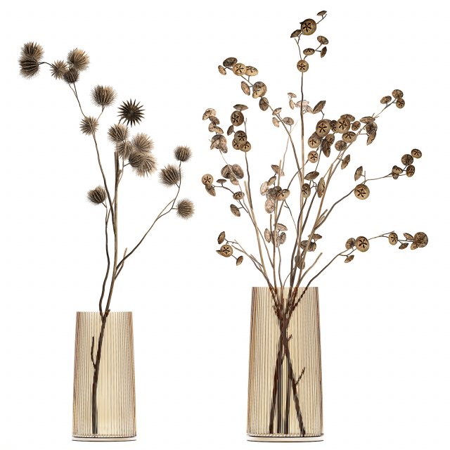 Bouquet of dried flowers from thorn and eucalyptus branches 3D Модель .c4d .max .obj .3ds .fbx .stl .blend 