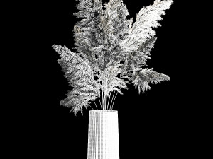 Bouquet Dried Flowers From Pampas Grass In A Vase 246 3D Модель