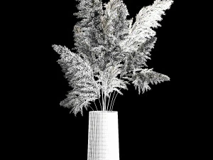 Bouquet Dried Flowers From Pampas Grass In A Vase 246 3D Model