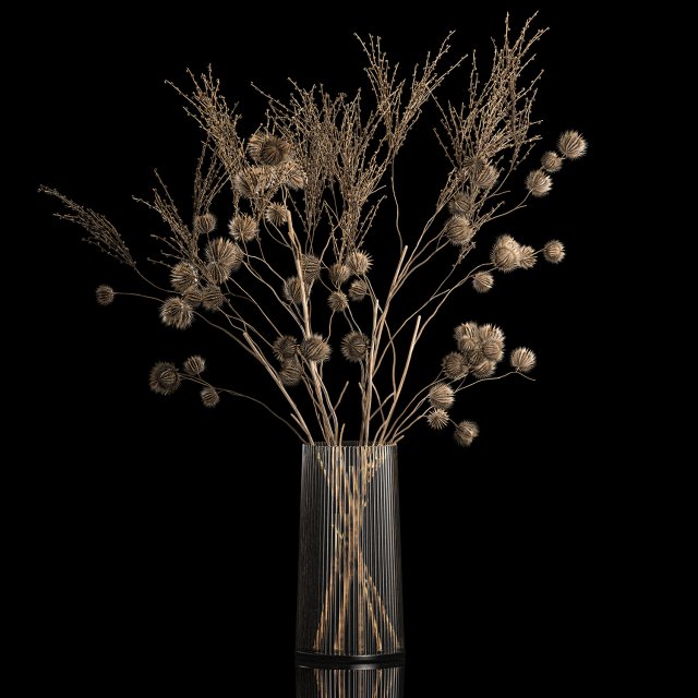Bouquet Of Dried Flowers From Thorn And branches 3D 모델 .c4d .max .obj .3ds .fbx .stl .blend 