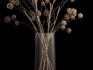 Bouquet Of Dried Flowers From Thorn And branches 3D 모델