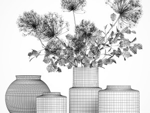Decorative Bouquets From Branches In Vases 240 Modelo 3D