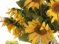 Bouquet Of Yellow Sunflowers In A Glass Vase