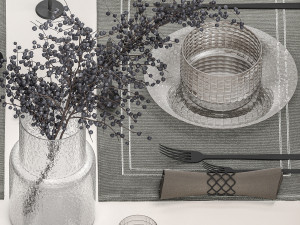 Table setting with a bouquet of blueberry branches 3Dモデル