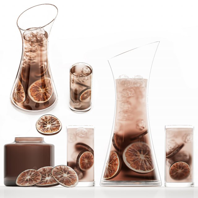 Iced Citrus Tea With Dried Orange Chips Modelo 3D .c4d .max .obj .3ds .fbx .stl .blend 