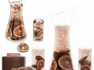 Iced Citrus Tea With Dried Orange Chips 3D Models
