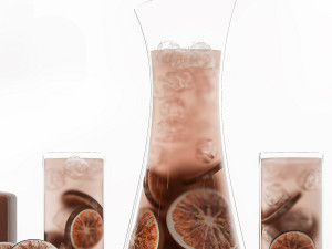 Iced Citrus Tea With Dried Orange Chips Modelo 3D