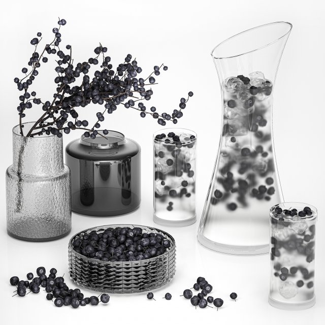 A Decanter Of Blueberry Lemonade With Ice Modelo 3D .c4d .max .obj .3ds .fbx .stl .blend 