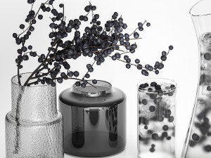 A Decanter Of Blueberry Lemonade With Ice Modelo 3D