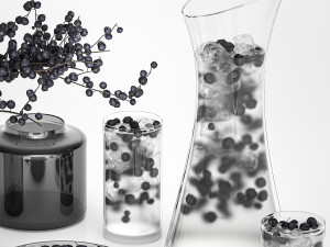 A Decanter Of Blueberry Lemonade With Ice Modelo 3D