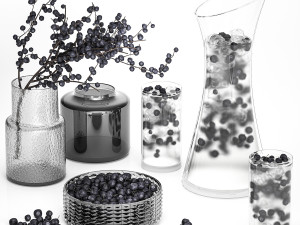 A Decanter Of Blueberry Lemonade With Ice Modelo 3D