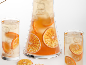 Citrus Lemonade With Ice And Orange Slices Modelo 3D