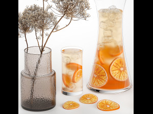Citrus Lemonade With Ice And Orange Slices Modelo 3D