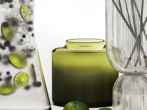 Bouquet Of Flowers With Blueberry And Lime Lemonad 3D Model