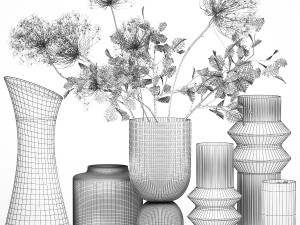 Bouquet Of Flowers With Blueberry And Lime Lemonad 3D Model