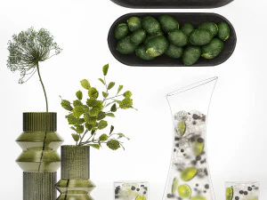 Boeket Bloemen Met Karaf Limonade 3D Model