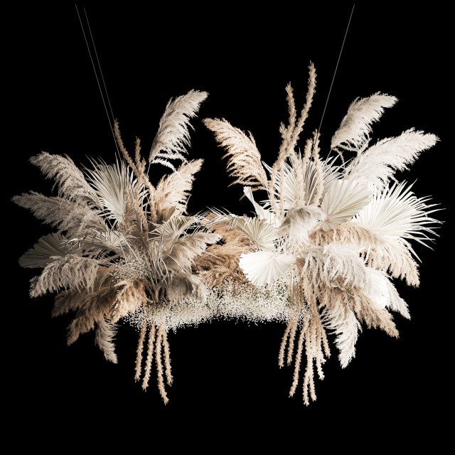 Hanging Bouquet Of Dry Reeds For Decoration 257 3D Модель .c4d .max .obj .3ds .fbx .stl .blend 