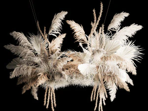 H&auml;ngender Blumenstrau&szlig; aus trockenem Schilf zur Dekoration 257 3D Modell