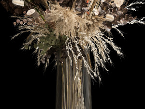 Decorative Bouquets Of Dried Flowers In A Vase 259 3D 模型