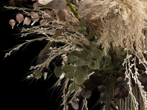 Decorative Bouquets Of Dried Flowers In A Vase 259 3D 模型