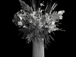 Decorative Bouquets Of Dried Flowers In A Vase 259 3D 模型