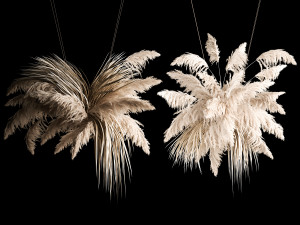 Hanging Bouquet Of Dry Reeds For Decoration 2 3D Model