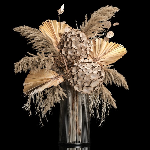 Bouquet Of Dried Flowers In Vase 264 3Dモデル .c4d .max .obj .3ds .fbx .stl .blend 