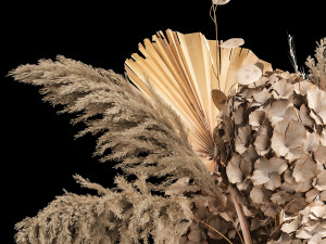Bouquet Of Dried Flowers In Vase 264 3Dモデル