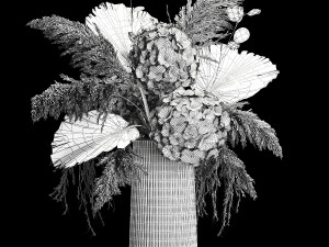 Bouquet Of Dried Flowers In Vase 264 3Dモデル