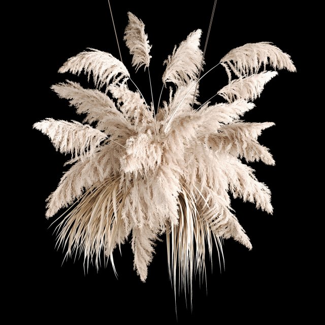 Hanging Bouquet Of Dry Reeds For Decoration 267 3D Model .c4d .max .obj .3ds .fbx .stl .blend 