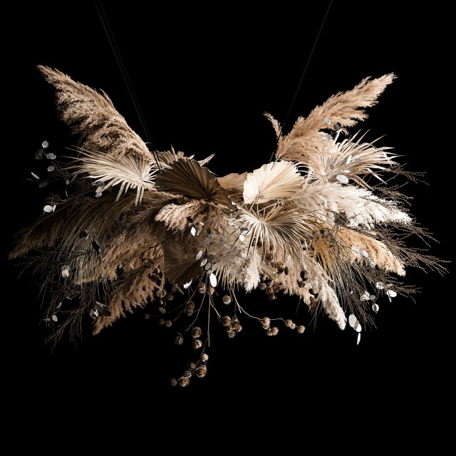 Hanging Bouquet Of Dry Reeds For Decoration 270 3Dモデル .c4d .max .obj .3ds .fbx .stl .blend 